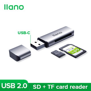 Llano Đầu Đọc Thẻ Đa Năng Hai Trong Một Bằng Hợp Kim Nhôm USB Cho SD , TF, Máy Ảnh SLR, Máy Ghi Âm Lái Xe, Đầu Đọc Thẻ Nhớ Điện Thoại Di Động thumbnail