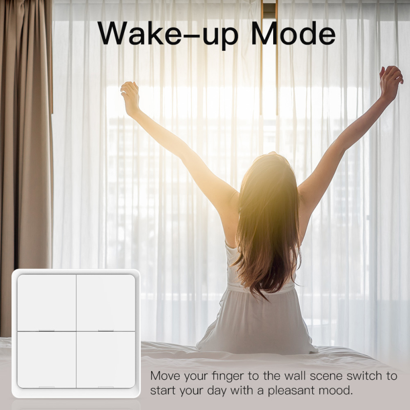 E Life Smart Store Tuya ZigBee Smart Scene Switch 4 Gang 12 Scene Smart Home Scene Switch Button Support Smart Life App Works With Zigbee Gateway Smart Automation Works For Alexa Google Home