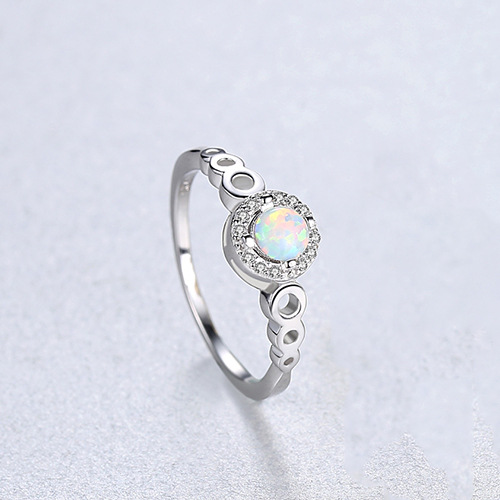 Bestone Nhẫn Opal 925 Bạc Opal Nhẫn Thời Trang Cho Nữ