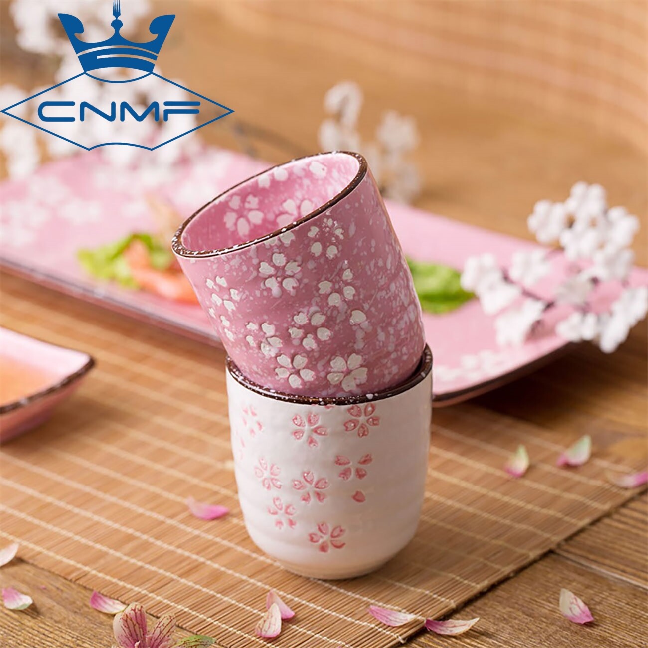 CNMF Ceramics Tea Cup Kung Fu Tea Porcelain Master Small Cherry Blossoms Water Cup
