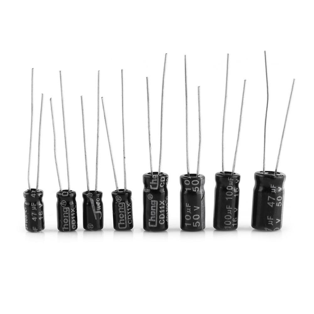 500pcs 24 Values Aluminum Electrolytic Capacitor Assorted Kit 10V~50V 0.1uF to 1000uF