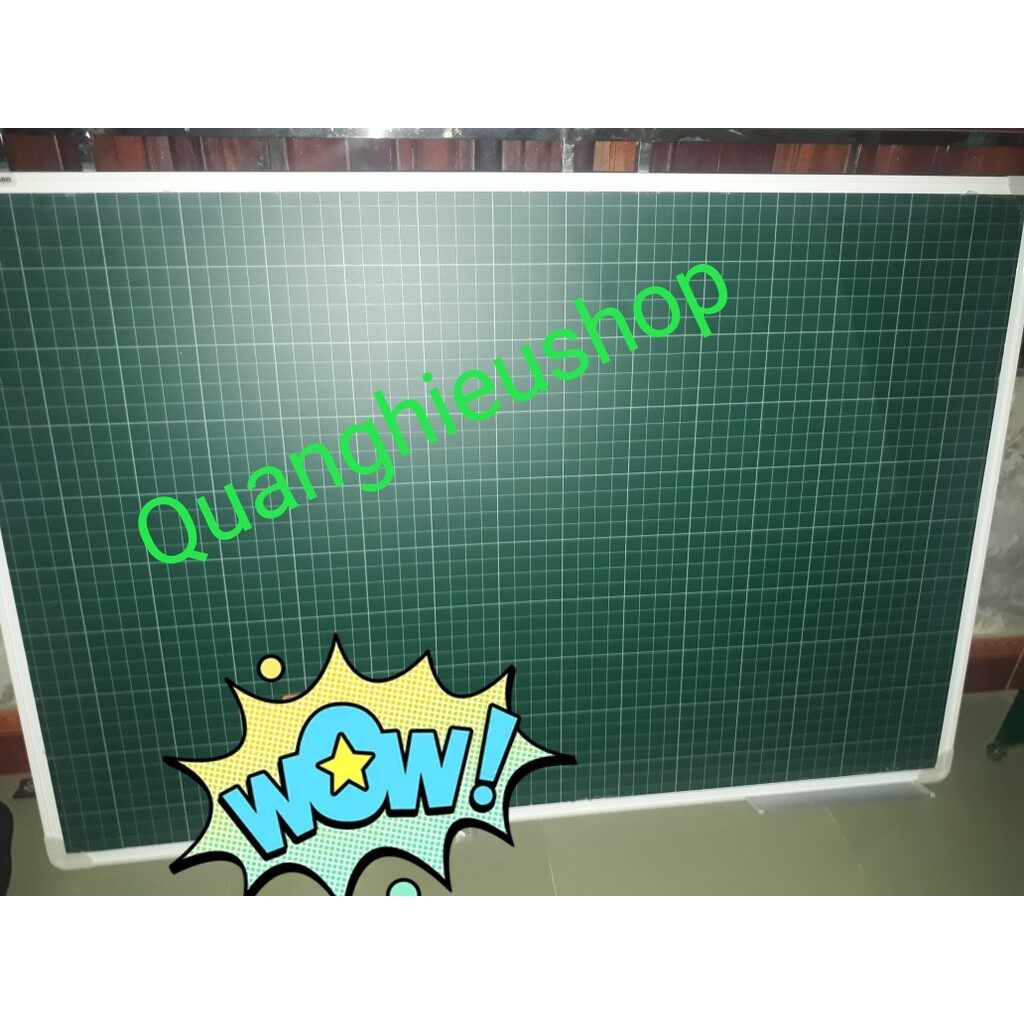 Bảng từ xanh viết phấn kẻ ô ly tiểu học kích thước 50 x 70cm tặng kèm nam châm, lau bảng