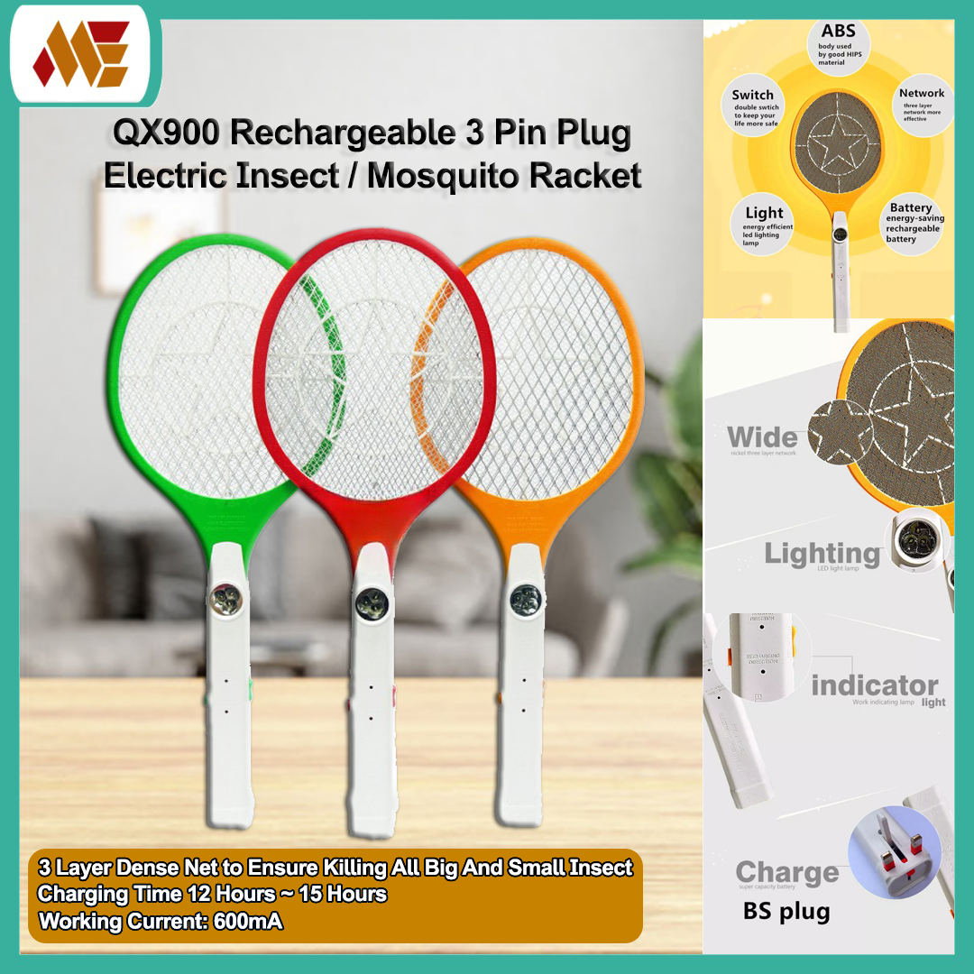 Rechargeable Mosquito Racket With Big LED Light / Electric Insert ...