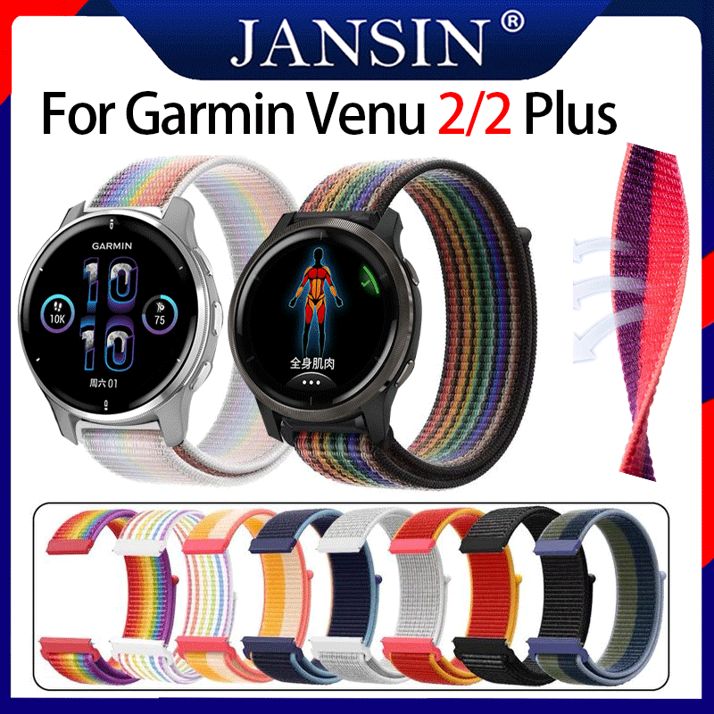 Dây đeo garmin venu 2 plus phụ kiện dây đồng hồ thông minh dây đeo tay garmin venu 2 dệt vòng nylon dây đeo thể thao venu2 plus