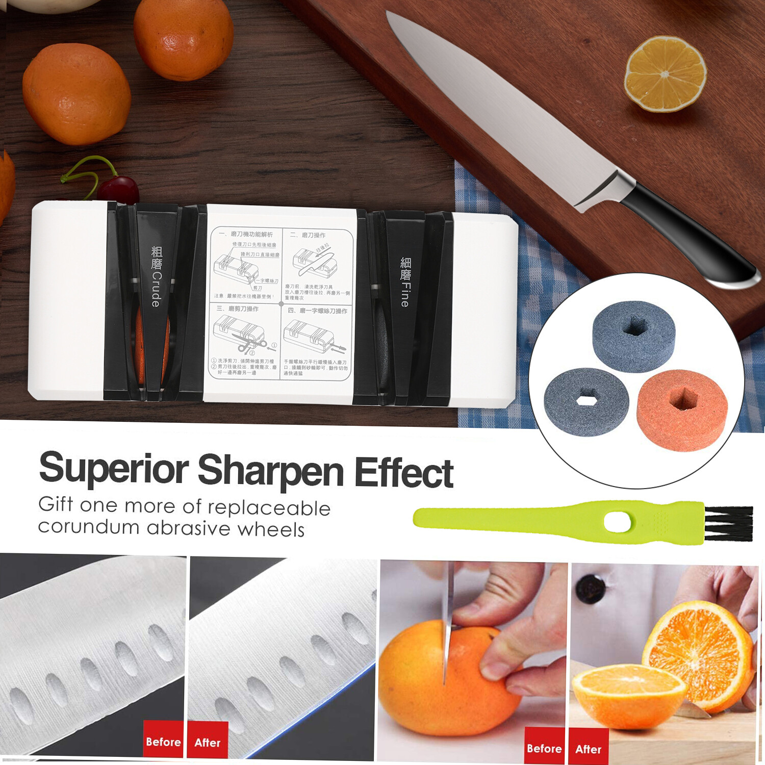Smart Sensor Máy Mài Điện Chuyên Nghiệp Máy Mài Cắt Tự Động Đa Năng Với Rãnh Thô Và Mịn Vát 15 Độ Cho Dao Răng Cưa Thẳng Kéo Máy Cắt Nhà Bếp Máy Mài Với 3 Bánh Xe Chà Nhám Có Thể Thay Thế Và Bàn Chải Sạch