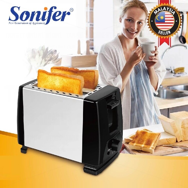 Toasters SONIFER SF6007 Toaster Automatic Pop Up 2 Slices Fast Heating