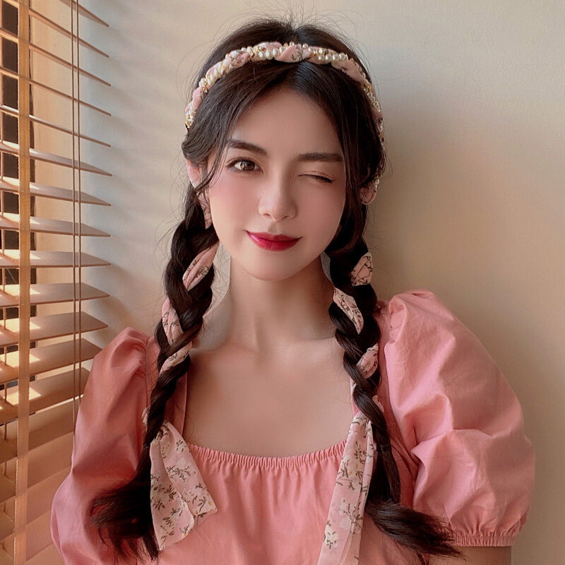 Băng Đô Bện Ngọc Trai Hoa, Băng Đô Nơ, Khăn Lụa Buộc Tóc Nữ
