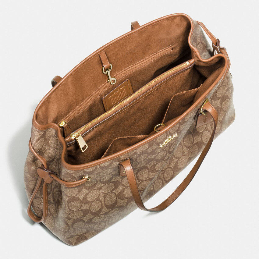 drawstring carryall in signature canvas coach