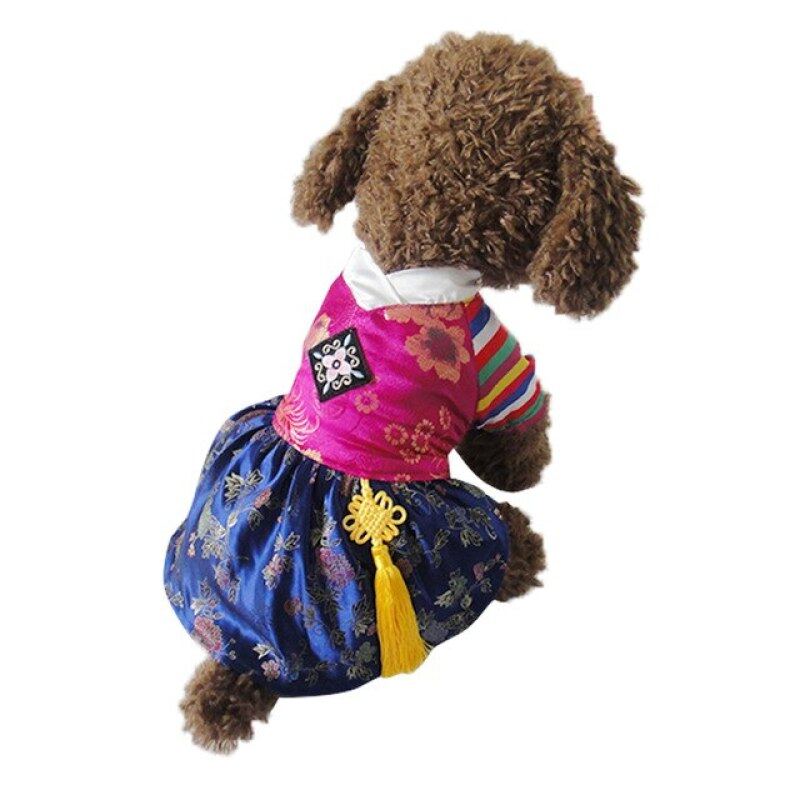 Váy Cho Chó Cưng Phong Cách Hanbok Thêu Truyền Thống Thời Trang Mới, Miễn Phí Vận Chuyển Váy Cho Chó