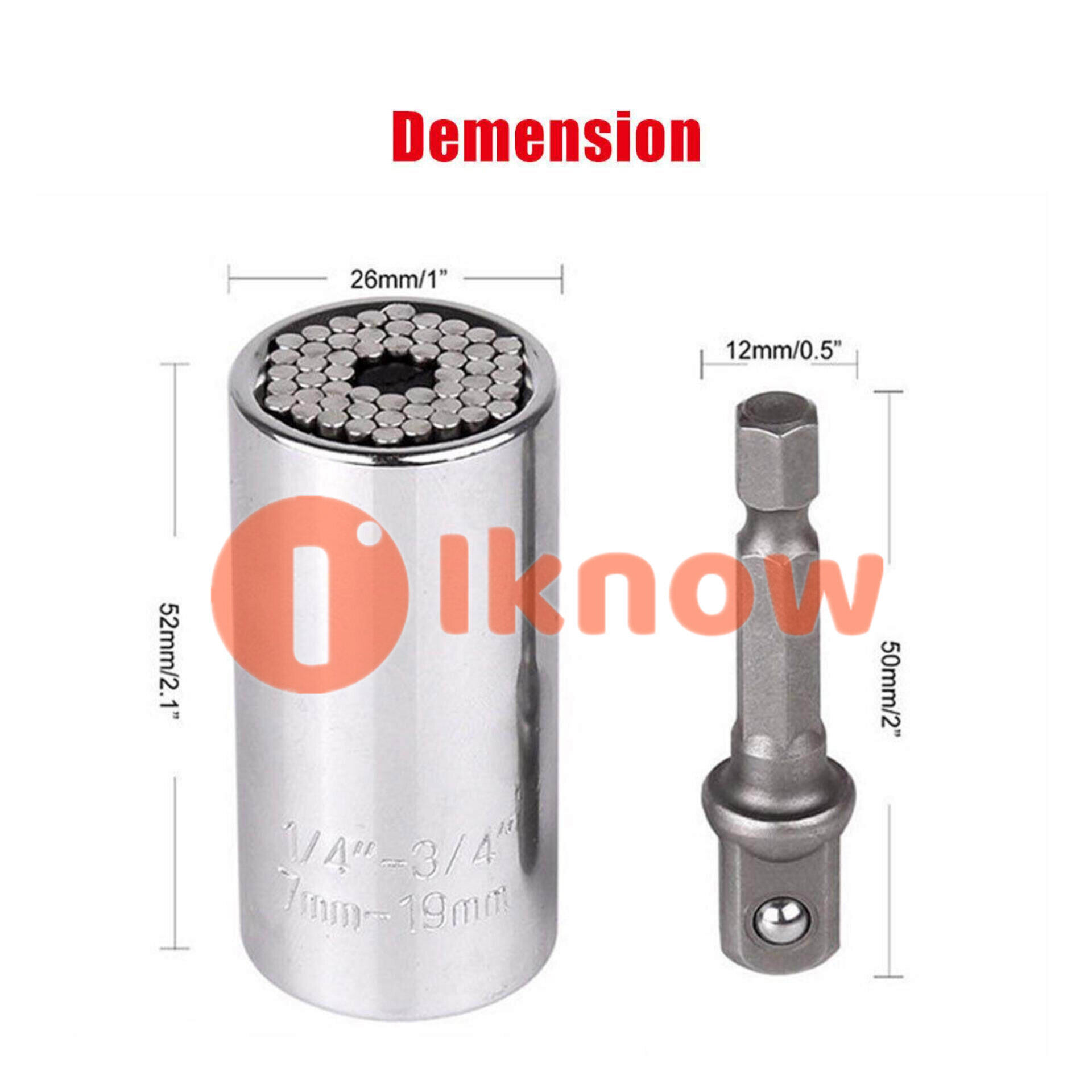 I know Magic Connecting Gator Universal Socket Wrench Sleeve Grip Drill Adapter Tool