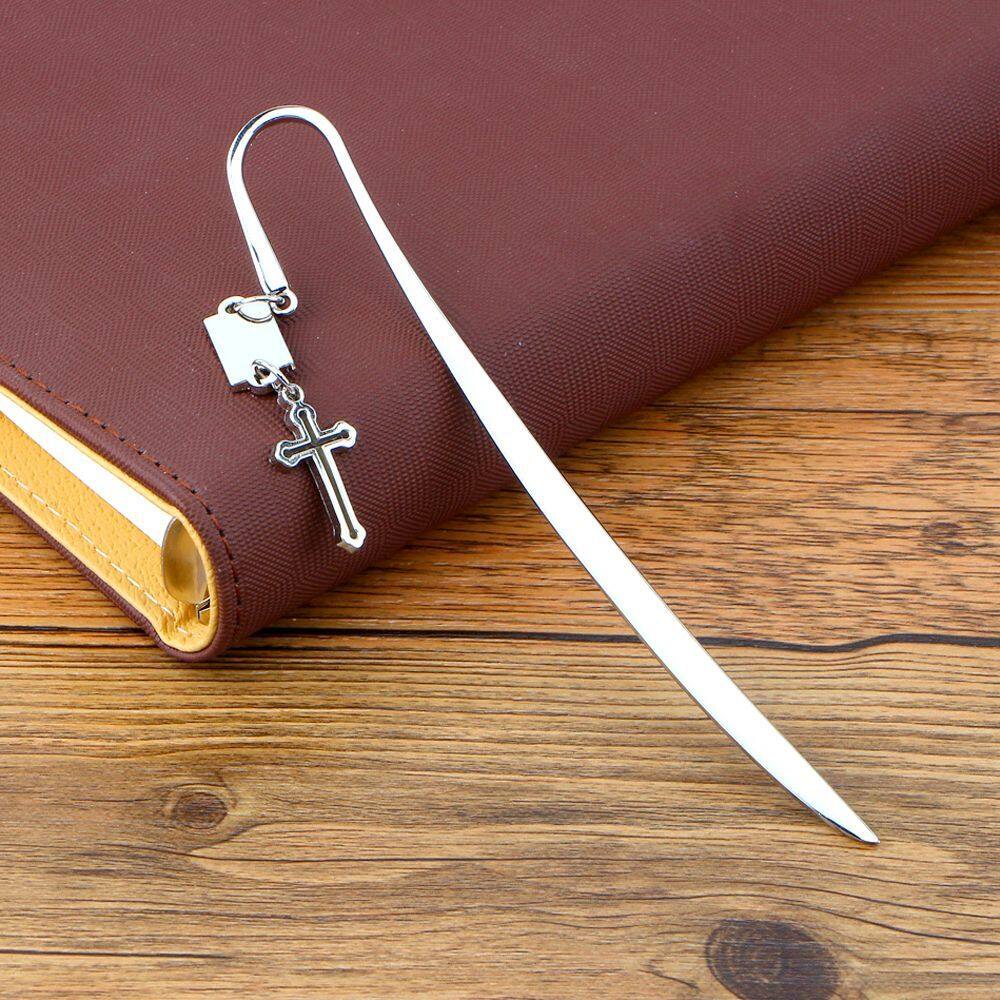 MMLUCK Hig Document Book Mark Reading Marking School Office Decor Label DIY Personalised Gift Bible Accessories Cross Pendant Bookmarks Letter Opener Cross Bookmarks Metal Bookmarks