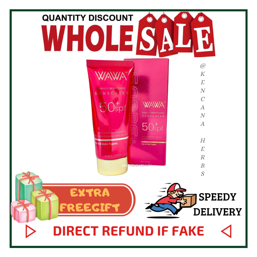 [ PRODUK VIRAL ] WAWA SUNSCREEN SPF 50+ 30ML + FREE GIFT Lazada