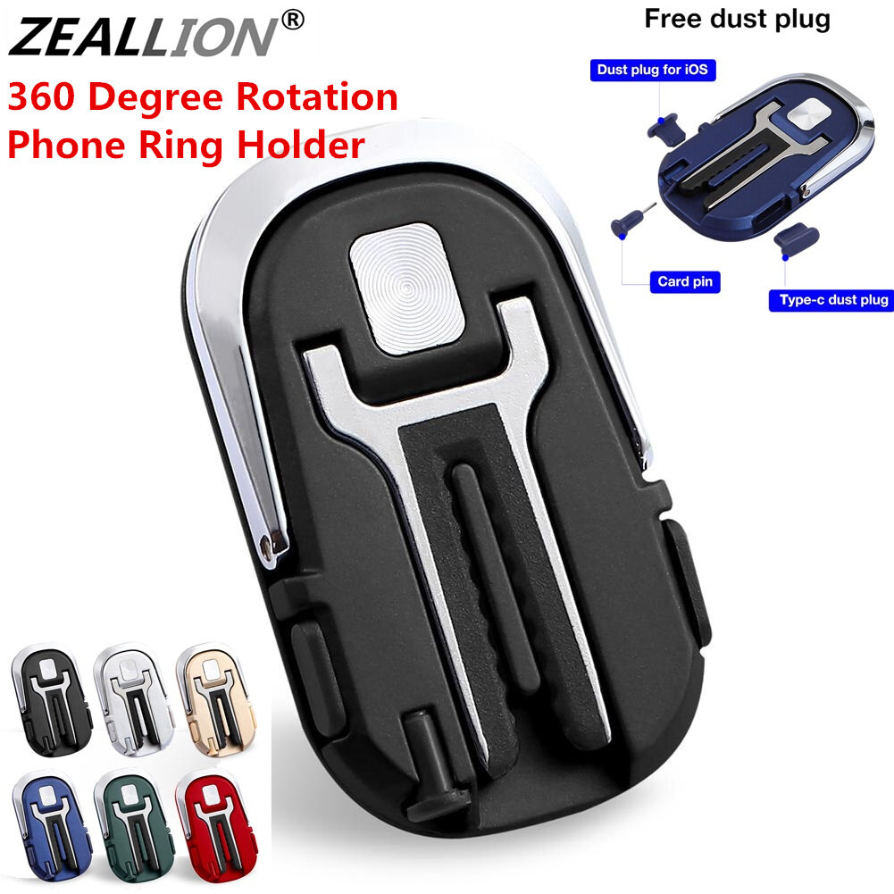 Zeallion [Fast Shipping in 48 Hours] Phone Holder Universal Multipurpose Car Air Vent Grip Mount Stand 360° Rotation Finger Ring Bracket For iPhone Xiaomi Oppo Vivo Huawei Samsung