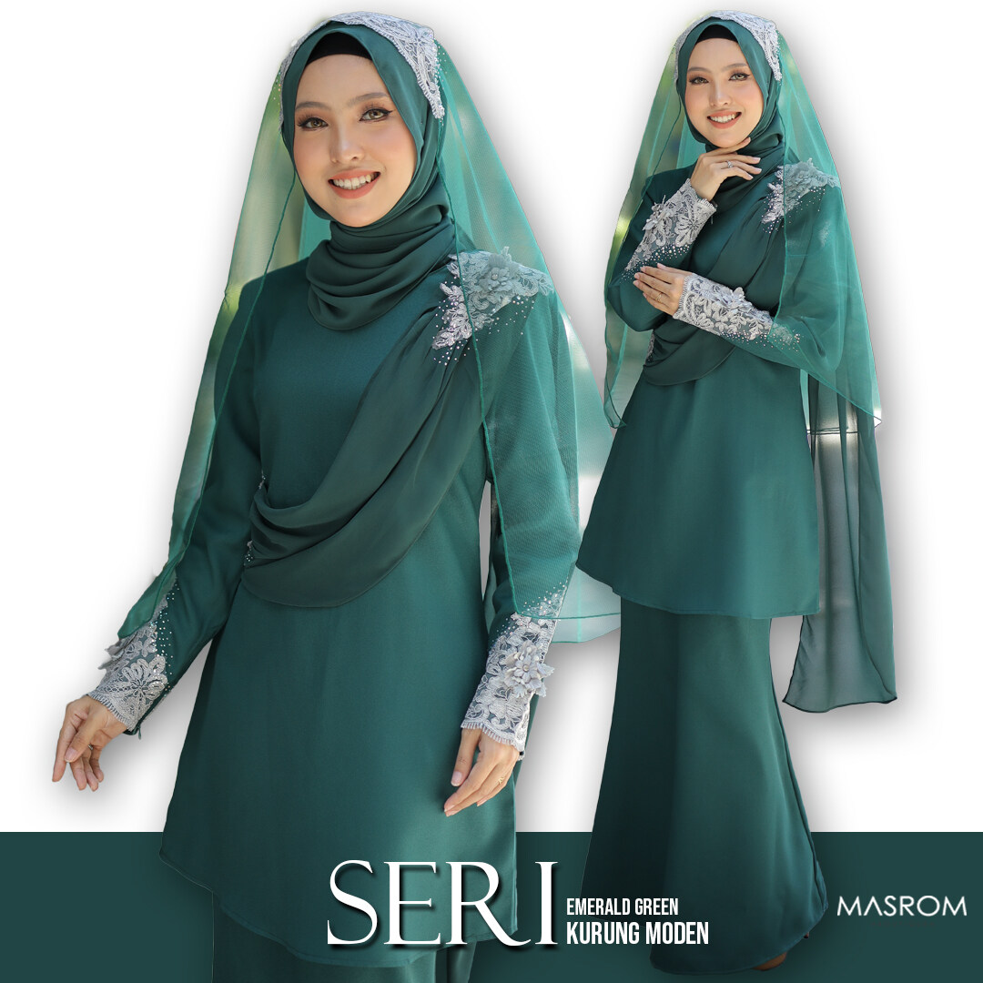 Emerald green 2024 baju kurung