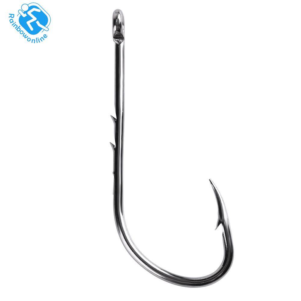 50pcs hook jig fishing bait holder hooks black high carbon steel fishhook YN