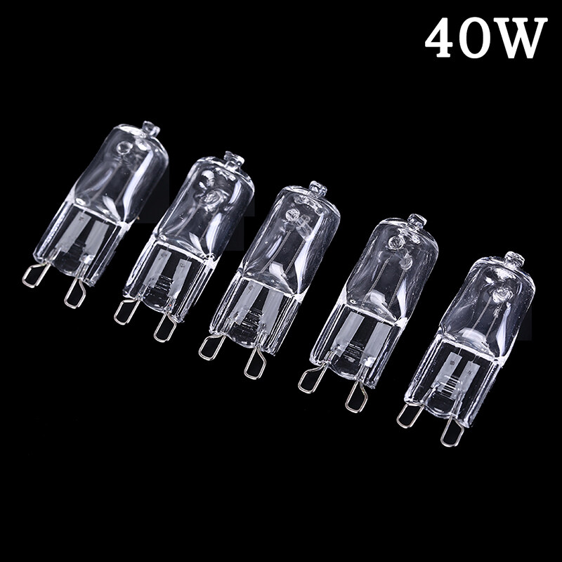 Fanghui 5Pcs G9หลอดไฟฮาโลเจน20/40/60W 220V Warm White สำหรับโคมไฟติดผนังแก้วใสแต่ละ