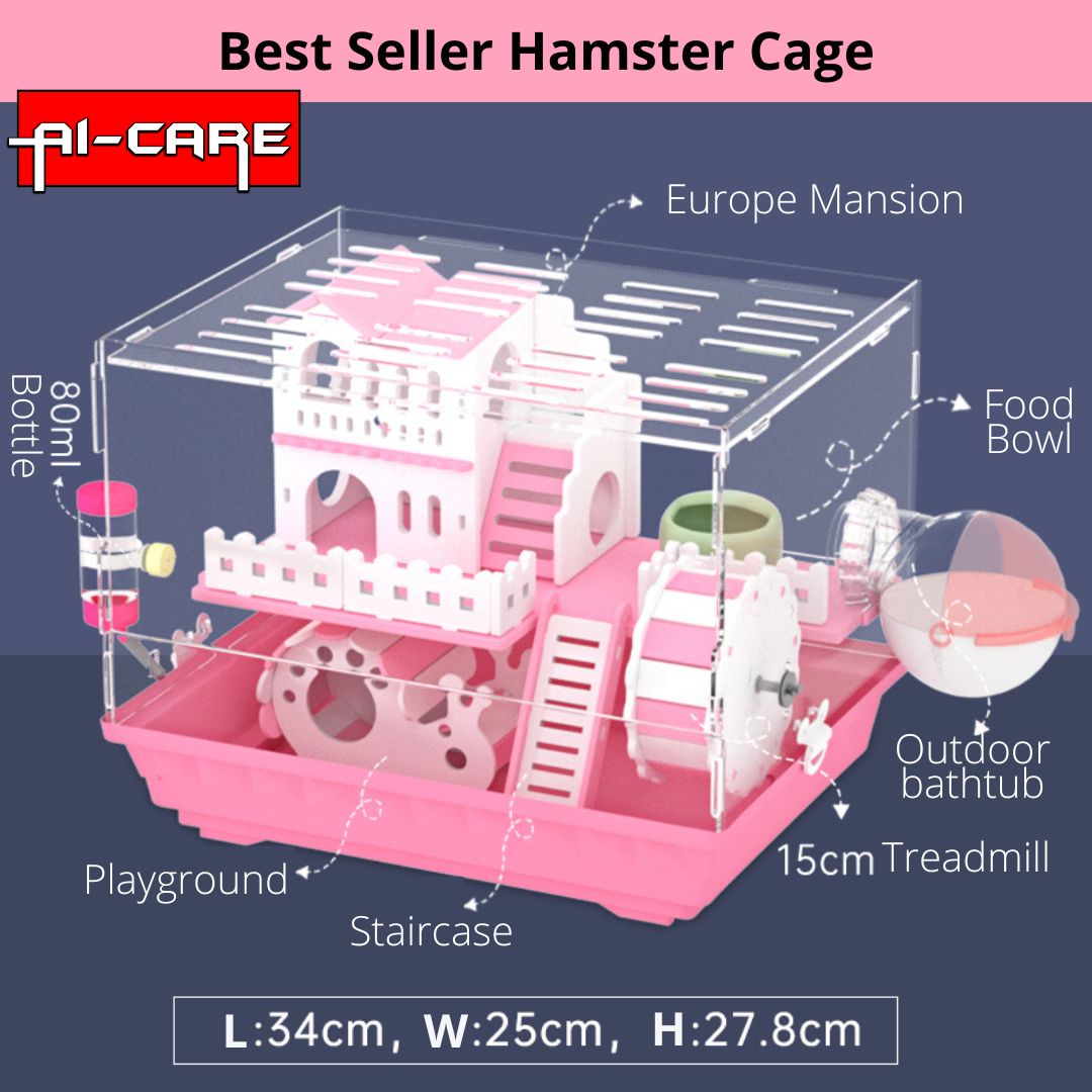 View of (READY STOCK) Transparent Premium Hamster Cage Habitats Acrylic with ...