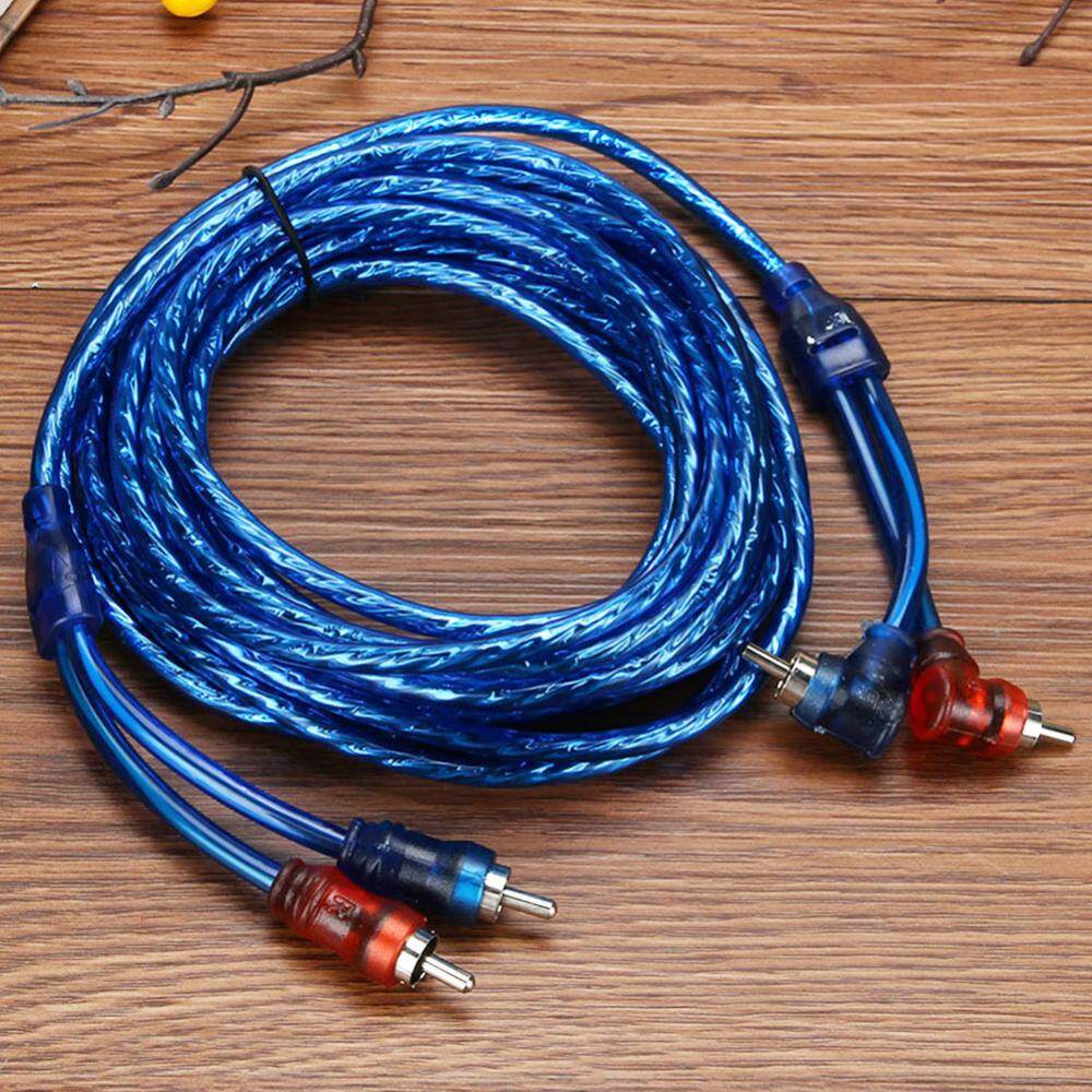 5 Meter 2 RCA to 2 RCA Plug Car Audio System Amplifier Braided Copper Cable