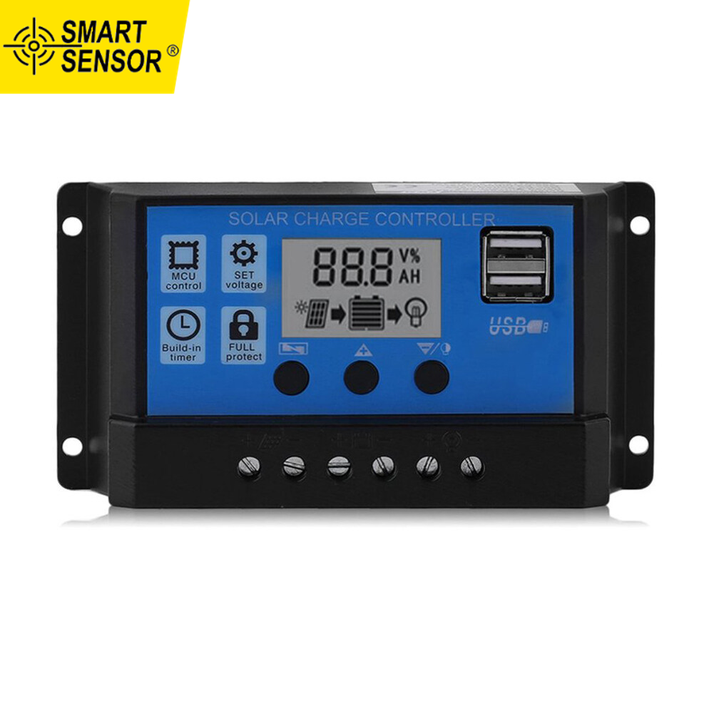 Smart Sensor 100A Solar Panel Controller Solar Recharger Controller LCD ...