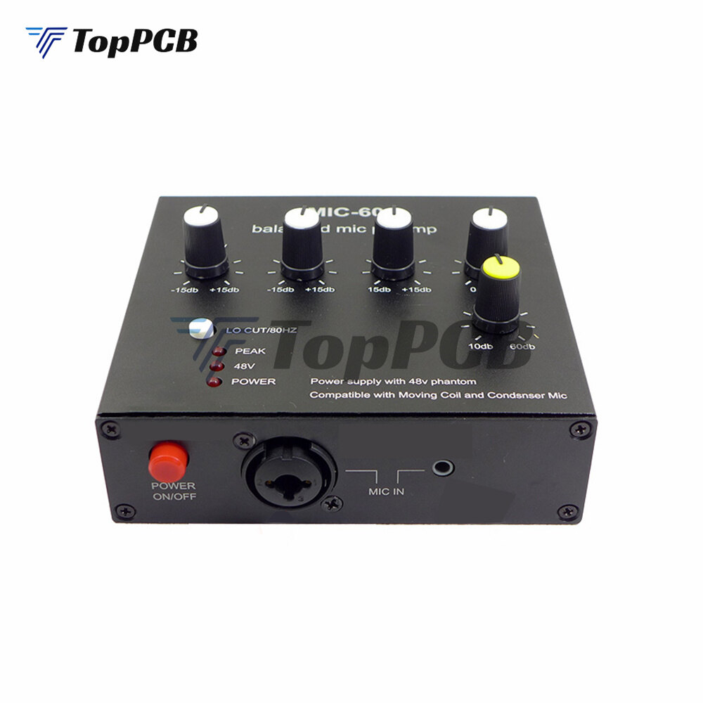 Cân bằng Micro điện động khuếch đại âm nhạc Bộ khuếch đại âm thanh MIC-60 với 48V Nguồn Phantom