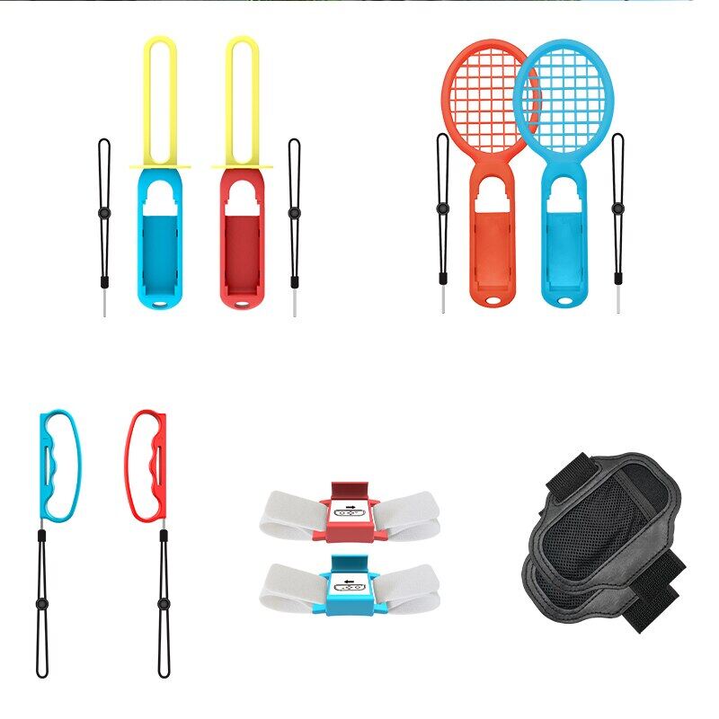10 in 1 For Nintendo Switch Sports Control Set JoyCon Wristband / Tennis Racket / Leg Strap Motion Game Accessories For NS Switch Oled