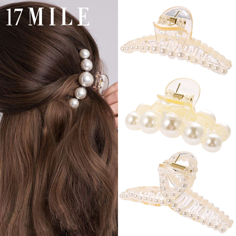 17MILE Trend Big Pearl Hair Claws For Woman Hair Clips Crab Hair Accessories Hairpins Female Ornament Hairgrip
