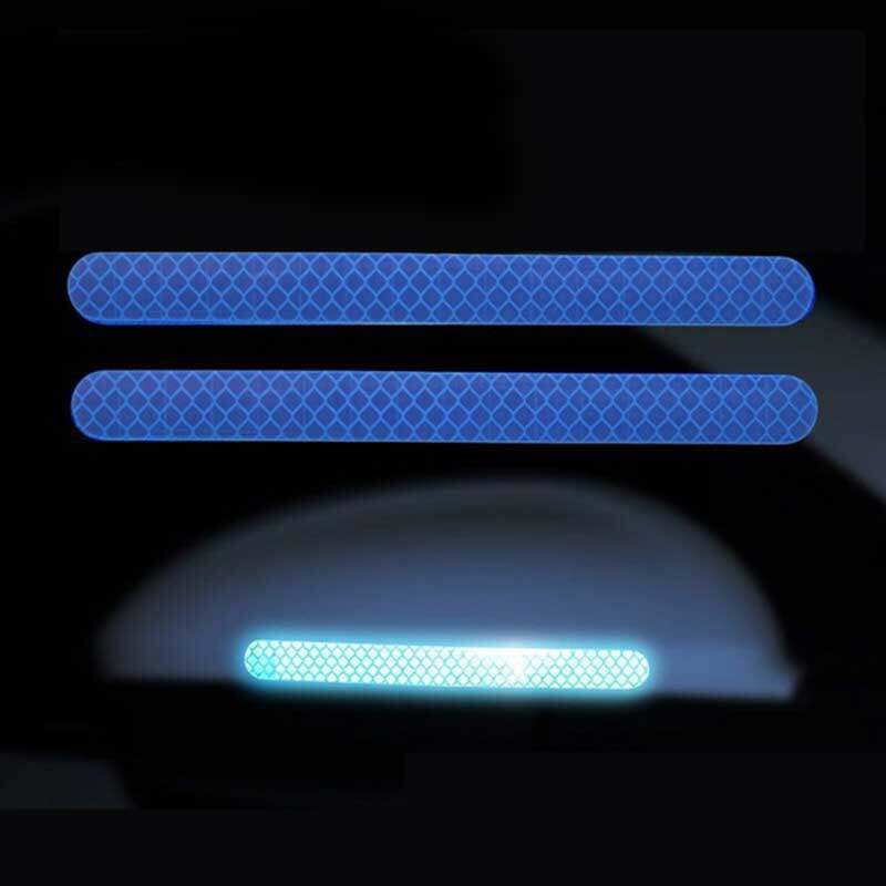 2Pcs Car Rearview Mirror Safety Warning Anti-collision Reflective Car Sticker Decoration Universal Car Body Exterior Self-adhesive Reflector Strip