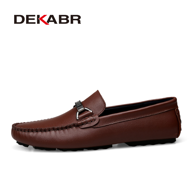 DEKABR Summer Loafers Men Luxury Brand Moccasins Leather Slip on Non-Slip Working Office Loafers for Men