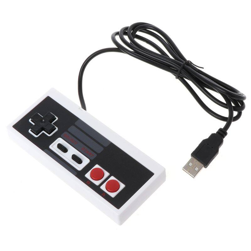 USB Gaming Controller Plug-Play Plastic Black+Gray for NES PC Windows New