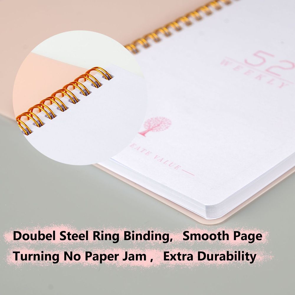 DKVNK DIY PU Leather Organizer Notebook Loose-Leaf Diary Weekly Planner Office School Supplies Ring Binder Planner Notebook A5 Agenda Notebook Notebook Cover Binder Cover