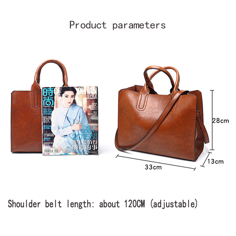 JIVIVIL Của Phụ Nữ Màu Rắn Dung Lượng Lớn Chất Lượng Cao PU Túi Messenger Vai Túi