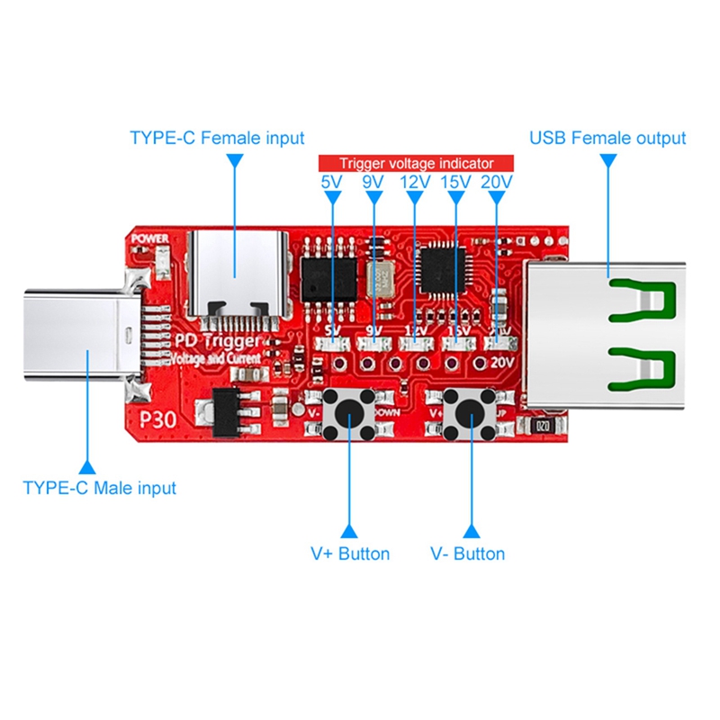 Type-C USB-C PD2.0 PD3.0 Fast Charge Trigger Polling Detector USB-PD ...