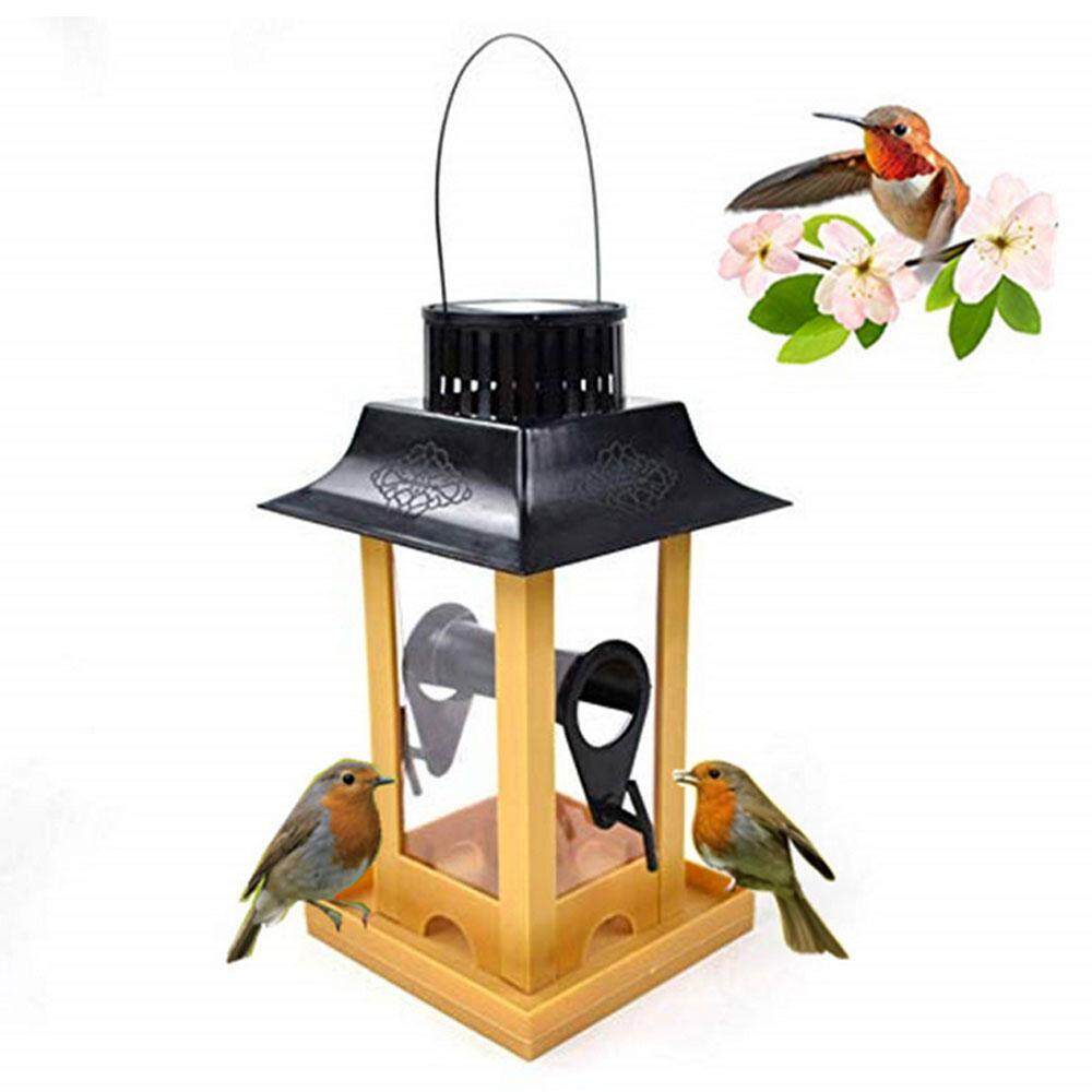 Etersummer Bird Suspension Feeder Solar Led Lamp Outdoor Wild Bird