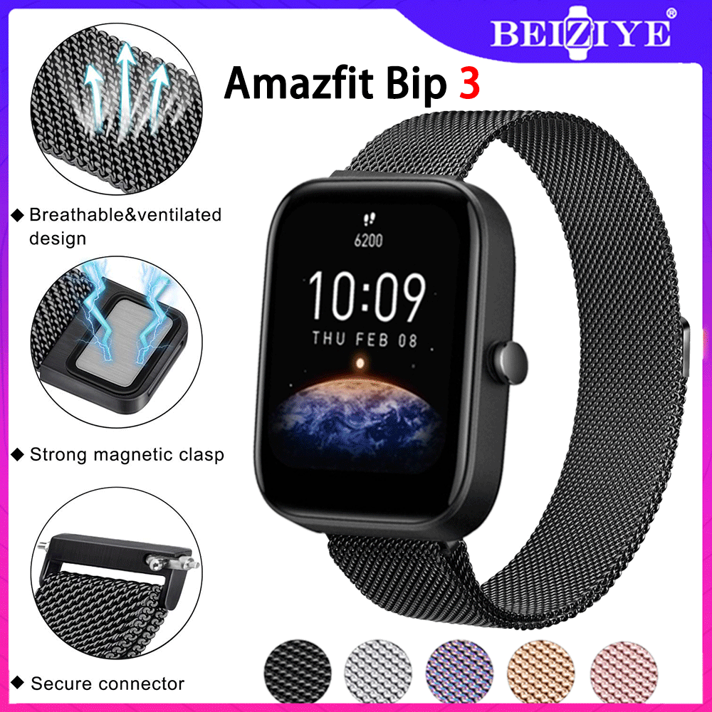 Dây đeo Đồng hồ thông minh Amazfit Bip 3 Pro Dây đeo từ tính Milanese Ban nhạc Amazfit Bip 3 Vòng tay kim loại Dây đeo bằng thép không gỉ
