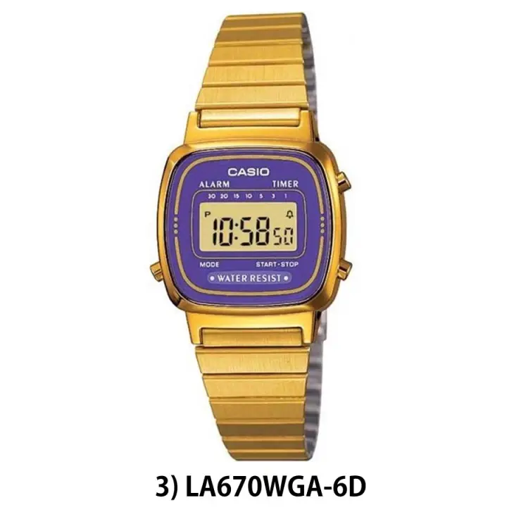 casio small watch gold