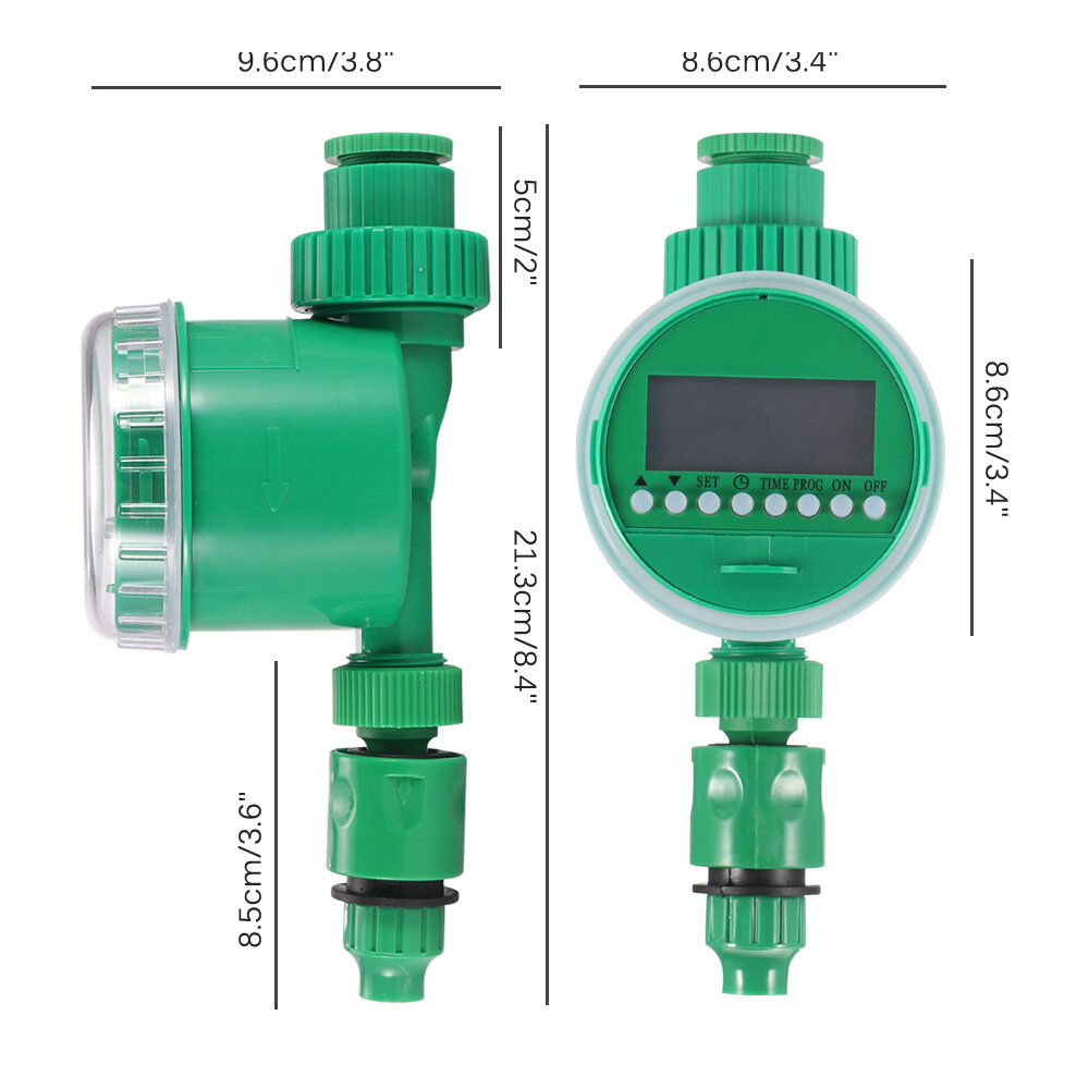Electronic Automatic Irrigation Controller Watering Control Device LCD Display Automatic Intelligent Electronic Garden Water Timer Rubber Solenoid Valve Irrigation Sprinkler Control Irrigation Timer for Garden Adjustable Mode Spraying Garden Irrigation