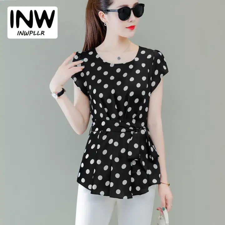 polka dot peplum top