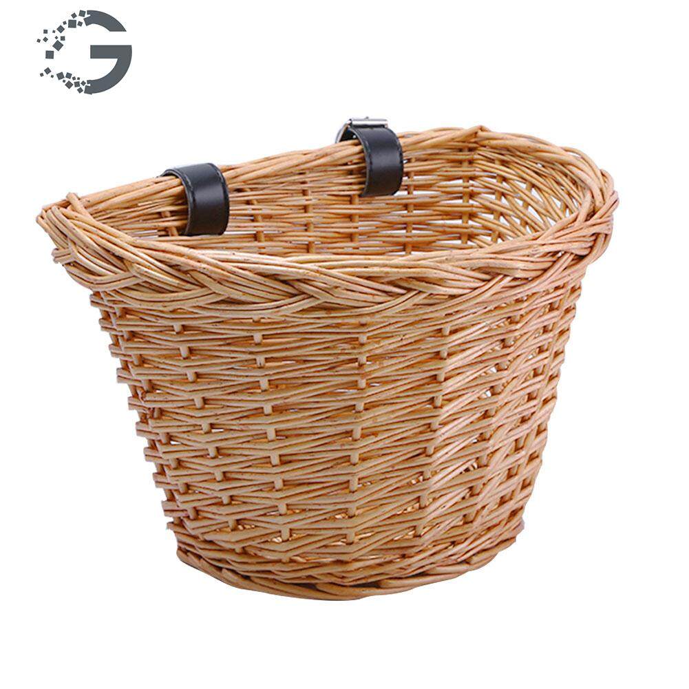 wicker front bike basket