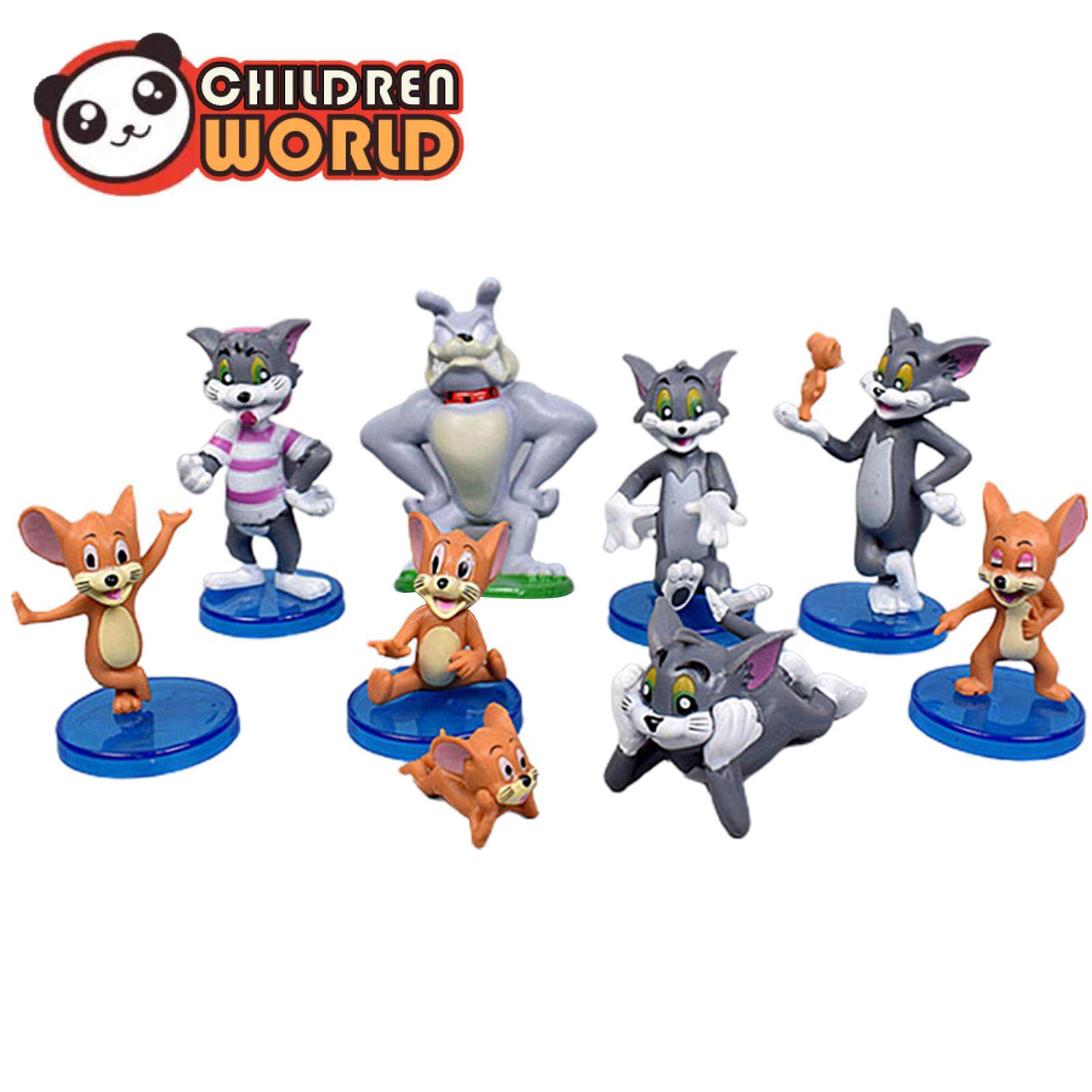 Childrenworld 9Pcs Tom and Jerry Figures Mini Collectible PVC Cartoon Cat  and Mouse Model Toys Car Decor Multi-use Collectible | Lazada