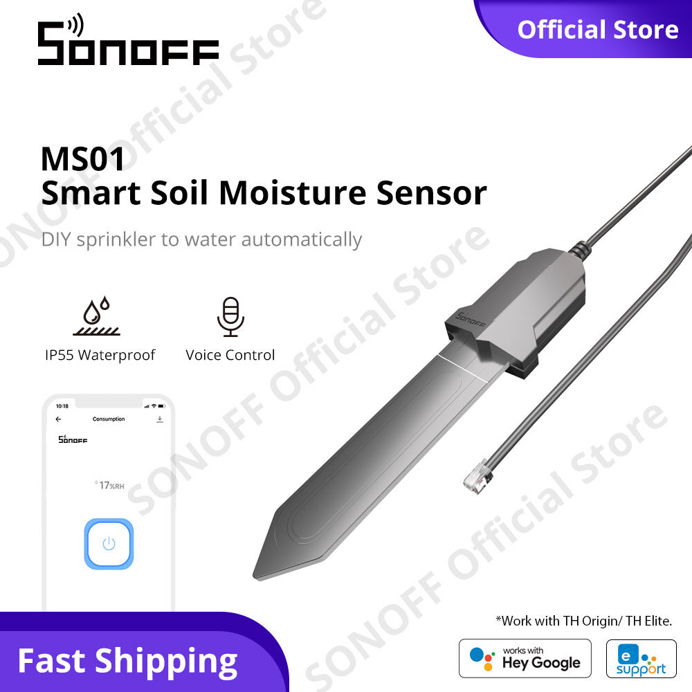 SONOFF MS01 Smart Soil Moisture Sensor Waterproof Soil Moisture ...