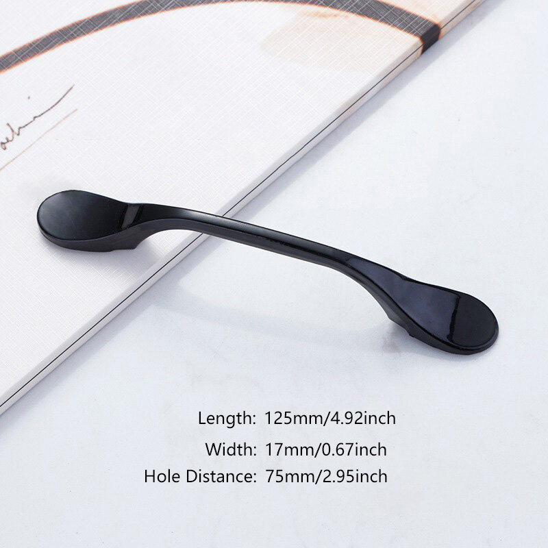 P5u7 1PC Kitchen Cupboard Handle Door Handles Zinc Alloy Drawer Pulls Cabinet Knobs Hardware Home Decor Black Furniture