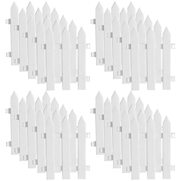 20Pcs Picket Fence Christmas Tree Fence Decoration Garden Lawn Courtyard Fence White
