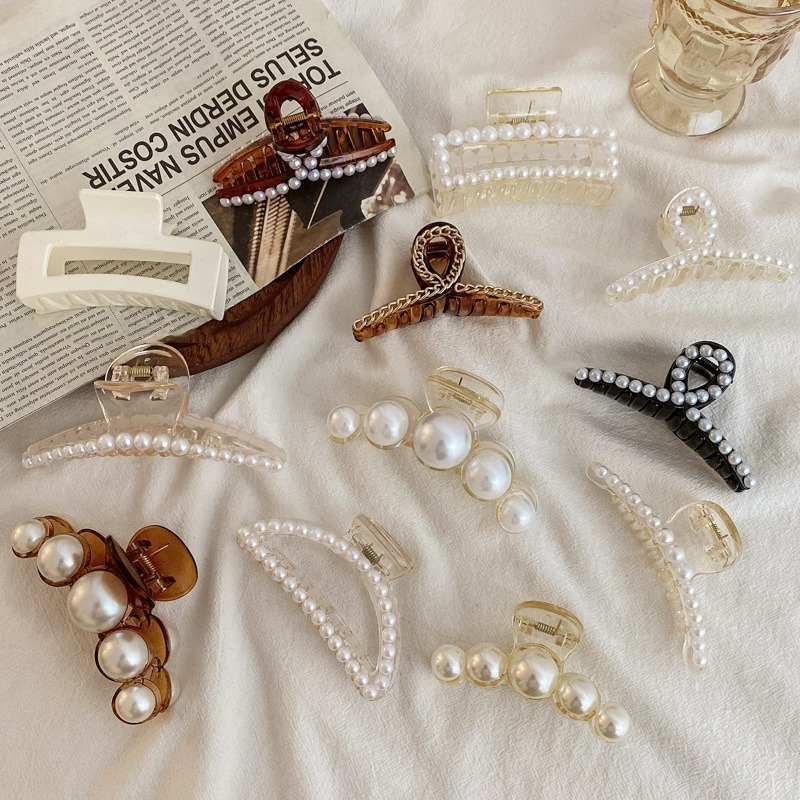 Fashion Pearl Crab Hair Clips