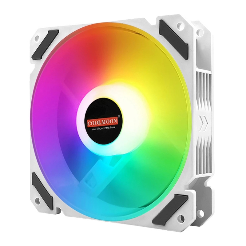 Coolmoon pc case quạt 120mm pwm argb máy tính máy làm mát 4 pin có thể điều chỉnh quạt làm mát rgb cho máy làm mát cpu