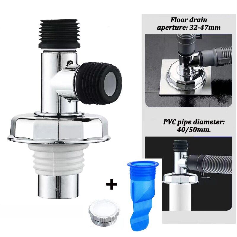 Washing Machine Floor Drain Adapter Anti-Overflow Bathroom Pipe Sewer ...