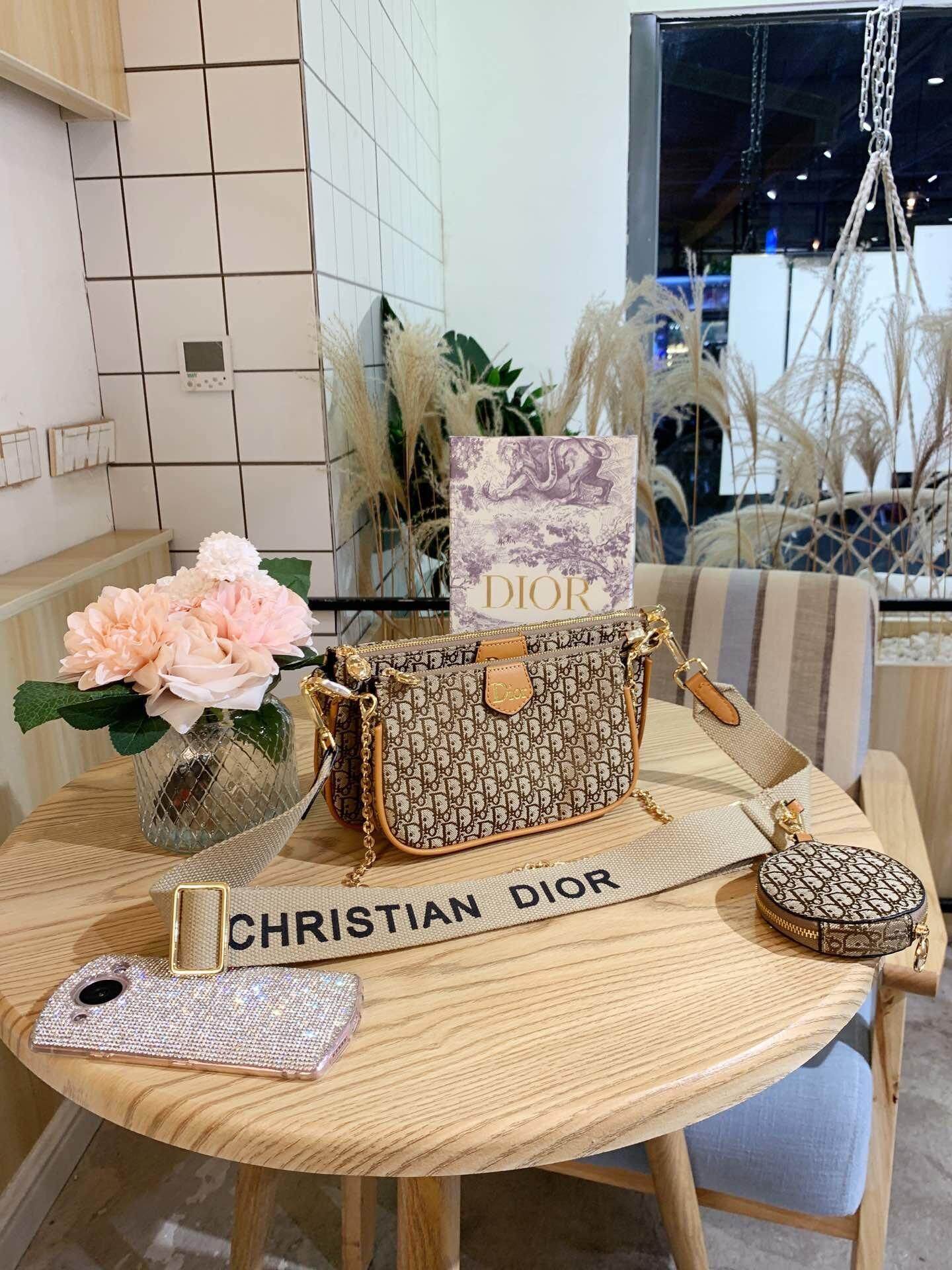 Original Dior_sbag Multi-Paket SATU Bahu Tas Tas Miring Bulat Paket Kue Fj0130 (Gucci_Dior_Chanel_coach_MCM_LV_MC)
