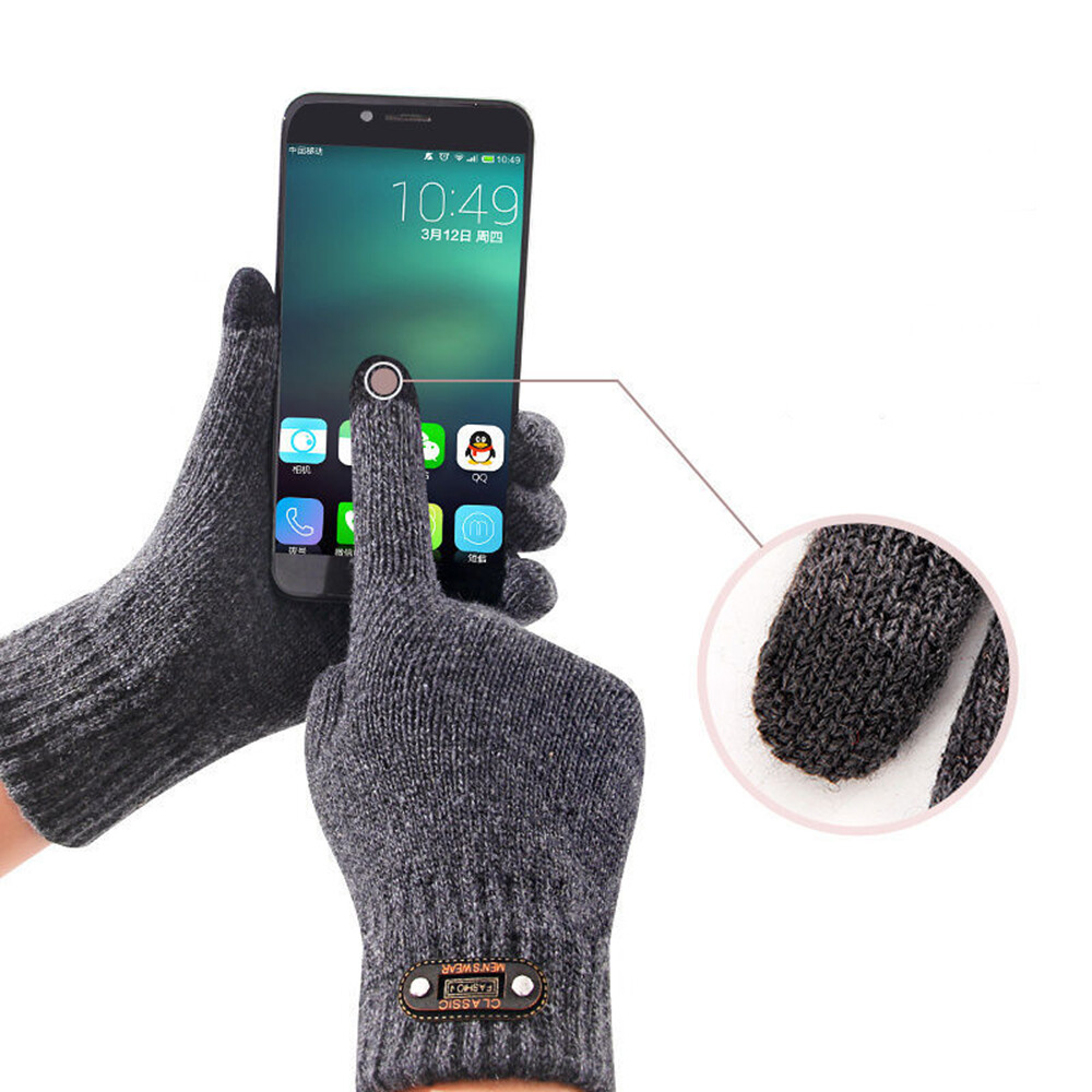 Wool Mitten Color Solid Screen High Quality Knitted Autumn Winter