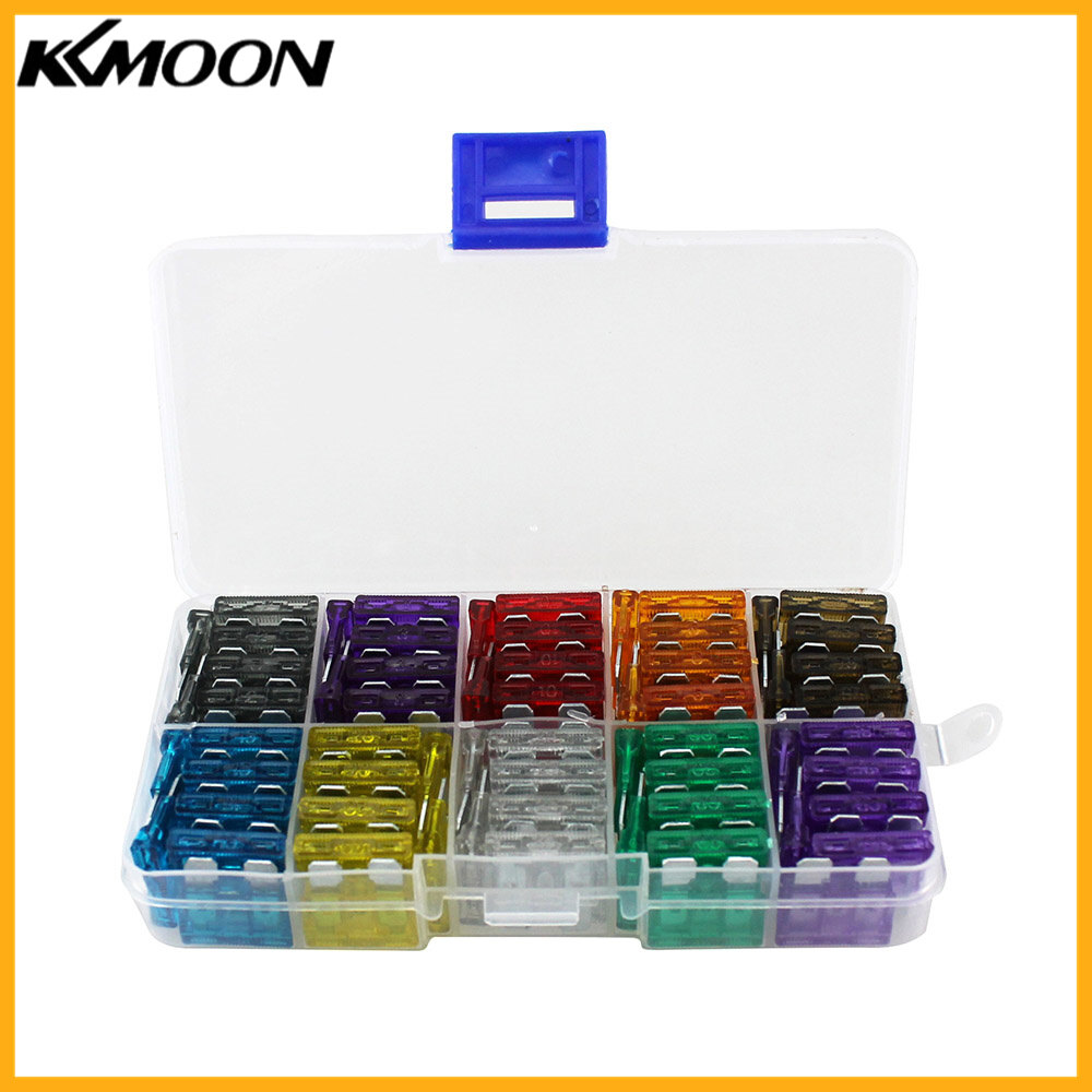 100pcs Assortment Car Standard Blade Fuses 2A 3A 5A 7.5A 10A 15A 20A 25A 30A 35A for Vehicle Motorcycle Boat Truck