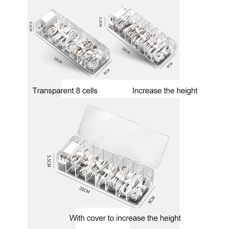Dust-proof storage cable management box hub finishing box desktop data cable storage box mobile phone charging cable power cord buckle