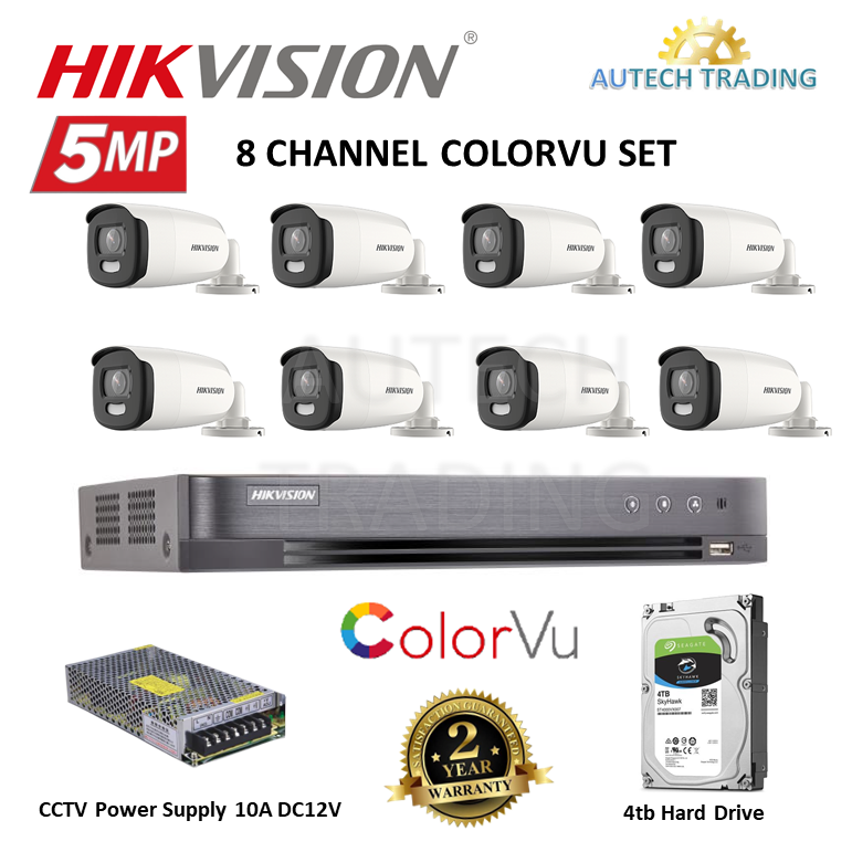 HIKVISION 5MP COLORVU DS-7208HUHI-K1 1280p Full HD 8 Channel Indoor ...